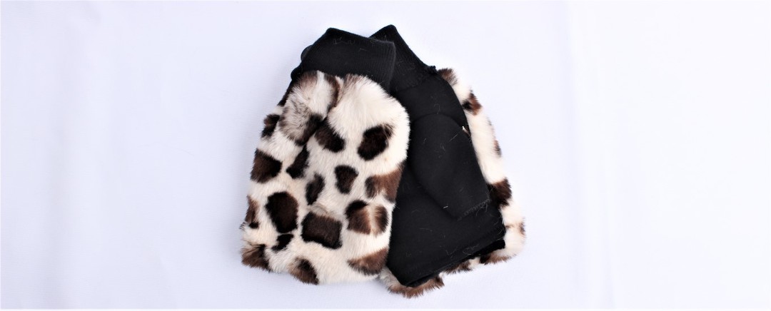 Shackelford animal print fingerless faux fur  glove black Style; S/LK4962BLK image 0